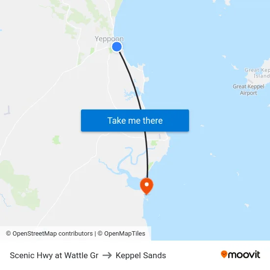 Scenic Hwy at Wattle Gr to Keppel Sands map