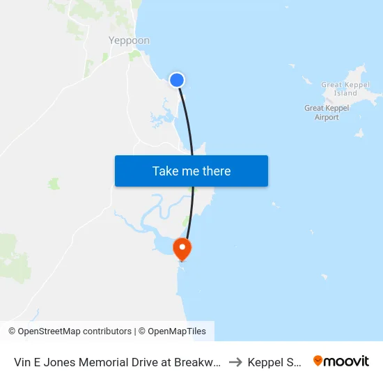 Vin E Jones Memorial Drive at Breakwater Drive to Keppel Sands map