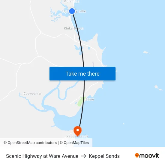 Scenic Highway at Ware Avenue to Keppel Sands map