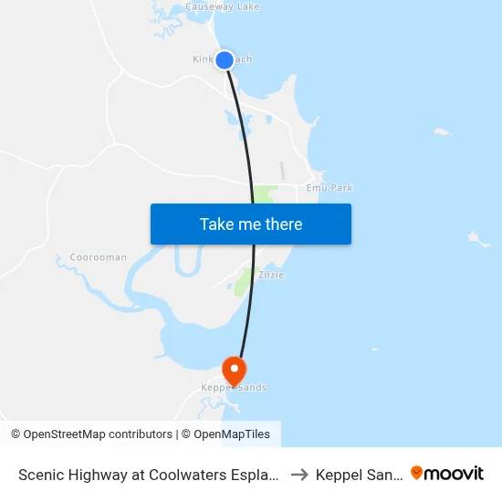 Scenic Highway at Coolwaters Esplanade to Keppel Sands map