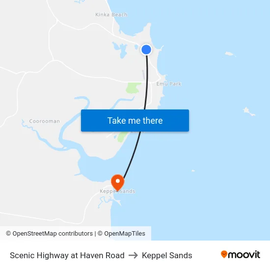 Scenic Highway at Haven Road to Keppel Sands map
