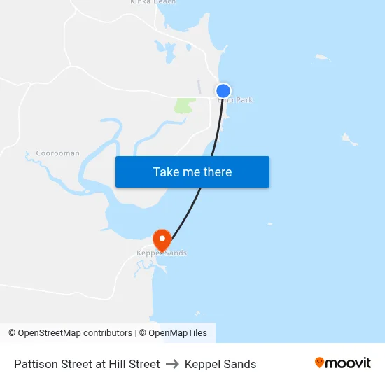 Pattison Street at Hill Street to Keppel Sands map