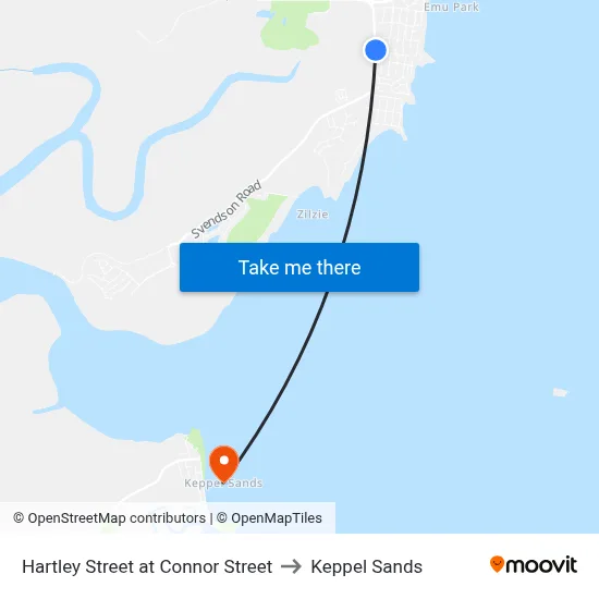 Hartley Street at Connor Street to Keppel Sands map