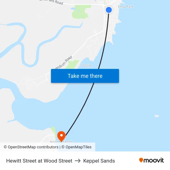 Hewitt Street at Wood Street to Keppel Sands map