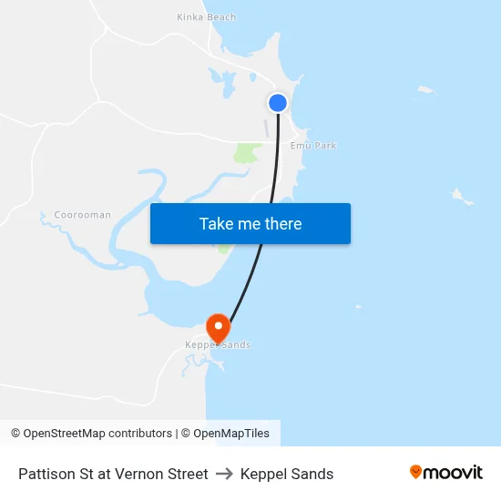 Pattison St at Vernon Street to Keppel Sands map