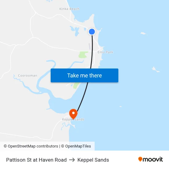 Pattison St at Haven Road to Keppel Sands map