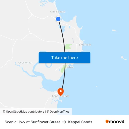 Scenic Hwy at Sunflower Street to Keppel Sands map