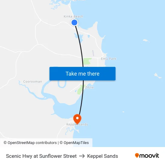 Scenic Hwy at Sunflower Street to Keppel Sands map
