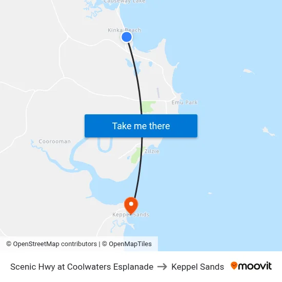 Scenic Hwy at Coolwaters Esplanade to Keppel Sands map