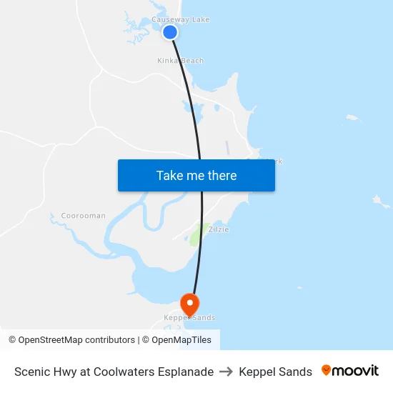 Scenic Hwy at Coolwaters Esplanade to Keppel Sands map