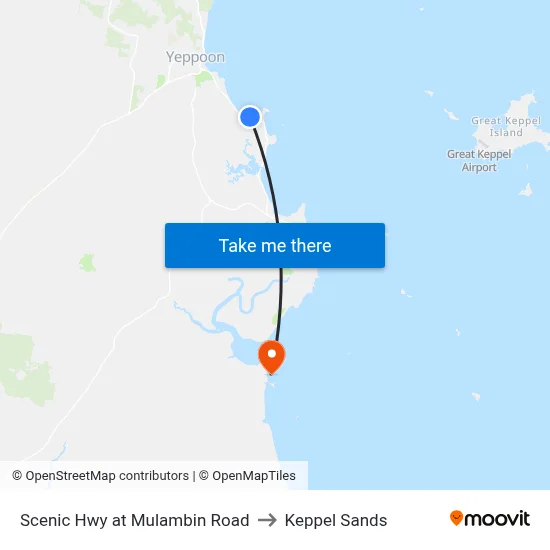 Scenic Hwy at Mulambin Road to Keppel Sands map