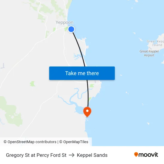 Gregory St at Percy Ford St to Keppel Sands map