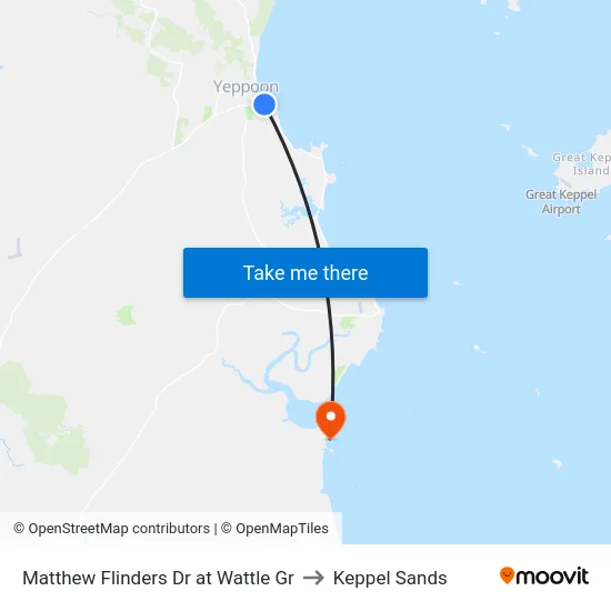 Matthew Flinders Dr at Wattle Gr to Keppel Sands map