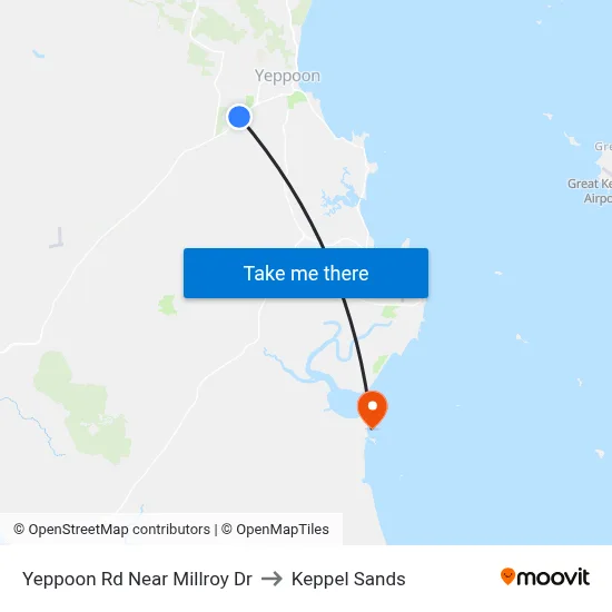 Yeppoon Rd Near Millroy Dr to Keppel Sands map