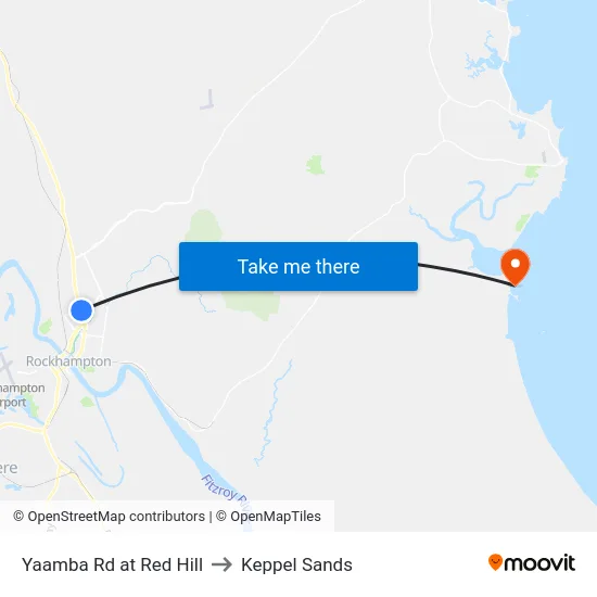 Yaamba Rd at Red Hill to Keppel Sands map