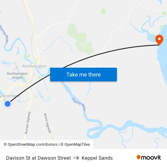 Davison St at Dawson Street to Keppel Sands map