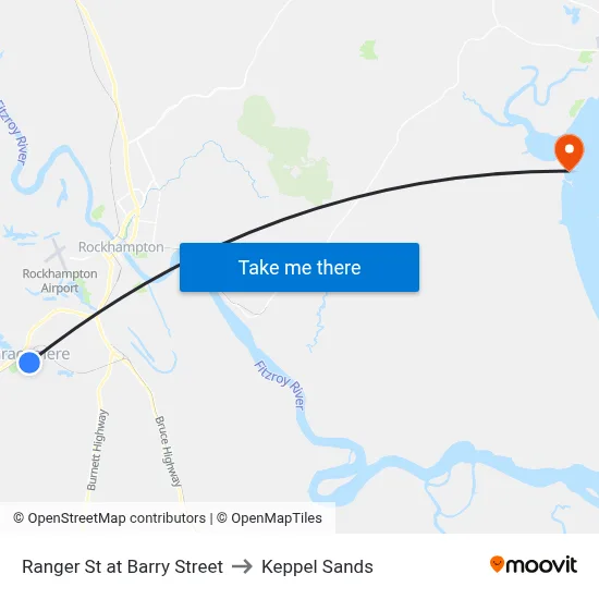 Ranger St at Barry Street to Keppel Sands map
