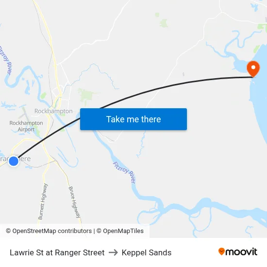 Lawrie St at Ranger Street to Keppel Sands map