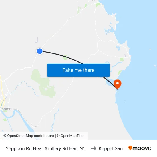 Yeppoon Rd Near Artillery Rd Hail 'N' Ride to Keppel Sands map