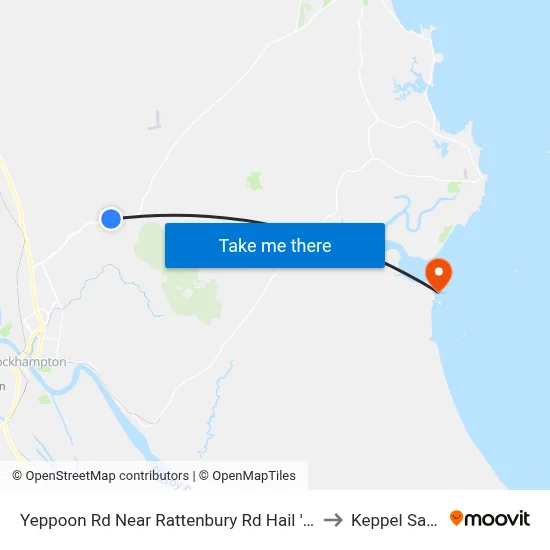Yeppoon Rd Near Rattenbury Rd Hail 'N' Ride to Keppel Sands map