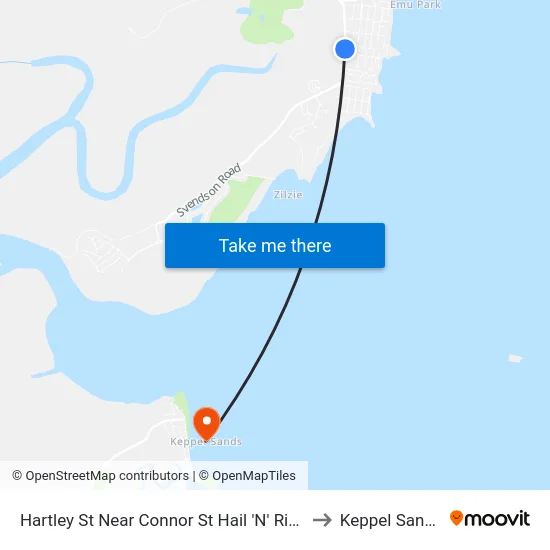 Hartley St Near Connor St Hail 'N' Ride to Keppel Sands map