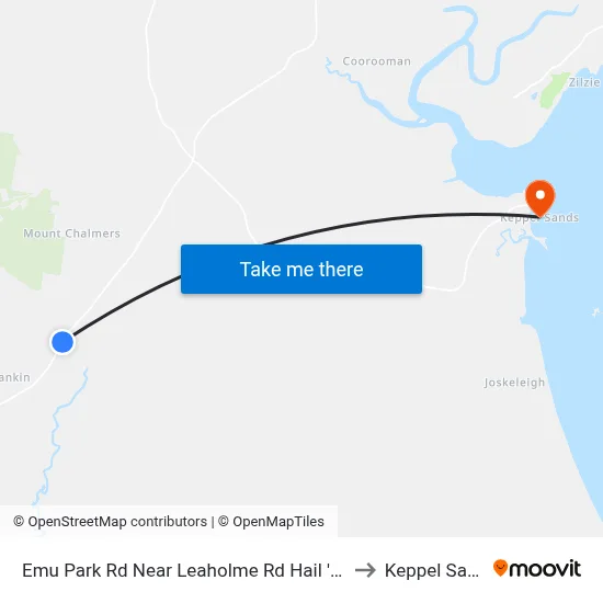 Emu Park Rd Near Leaholme Rd Hail 'N' Ride to Keppel Sands map