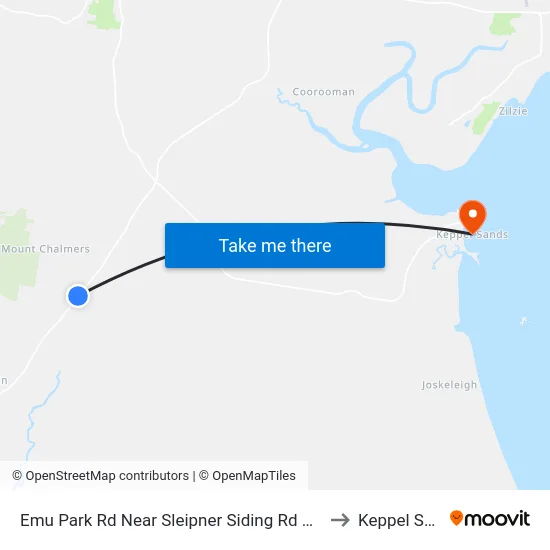 Emu Park Rd Near Sleipner Siding Rd Hail 'N' Ride to Keppel Sands map