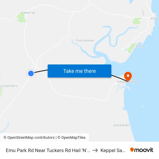 Emu Park Rd Near Tuckers Rd Hail 'N' Ride to Keppel Sands map