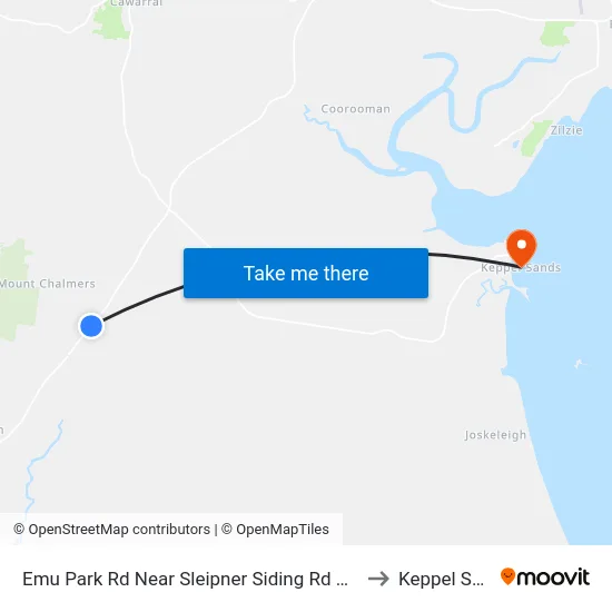 Emu Park Rd Near Sleipner Siding Rd Hail 'N' Ride to Keppel Sands map