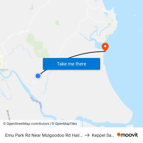 Emu Park Rd Near Mulgoodoo Rd Hail 'N' Ride to Keppel Sands map