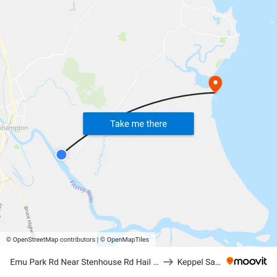 Emu Park Rd Near Stenhouse Rd Hail 'N' Ride to Keppel Sands map