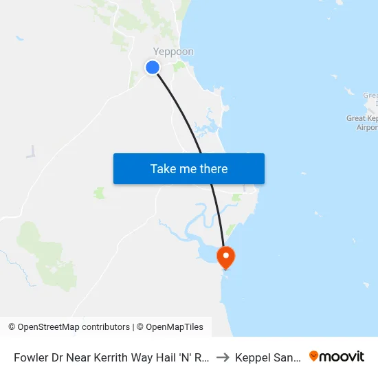 Fowler Dr Near Kerrith Way Hail 'N' Ride to Keppel Sands map
