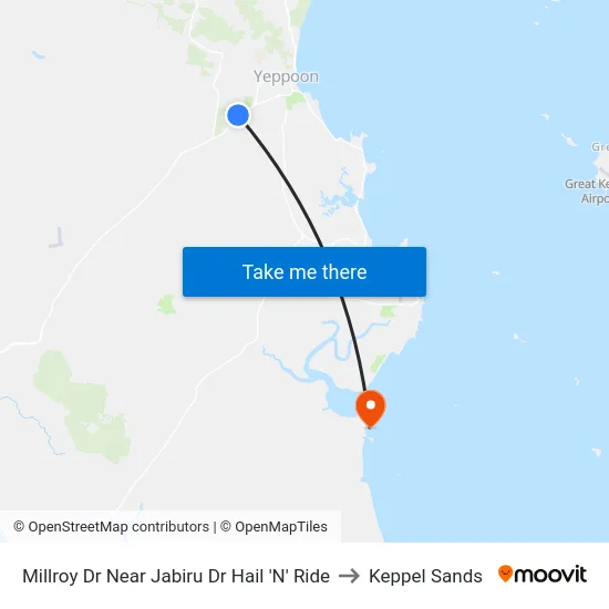 Millroy Dr Near Jabiru Dr Hail 'N' Ride to Keppel Sands map