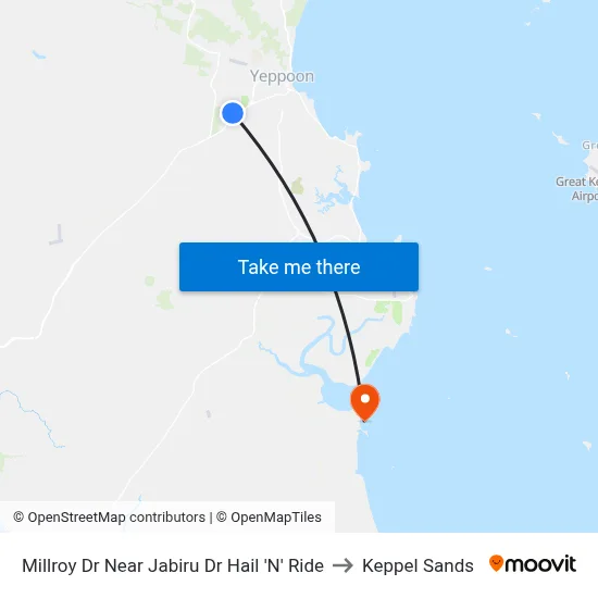 Millroy Dr Near Jabiru Dr Hail 'N' Ride to Keppel Sands map