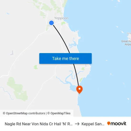 Nagle Rd Near Von Nida Cr Hail 'N' Ride to Keppel Sands map