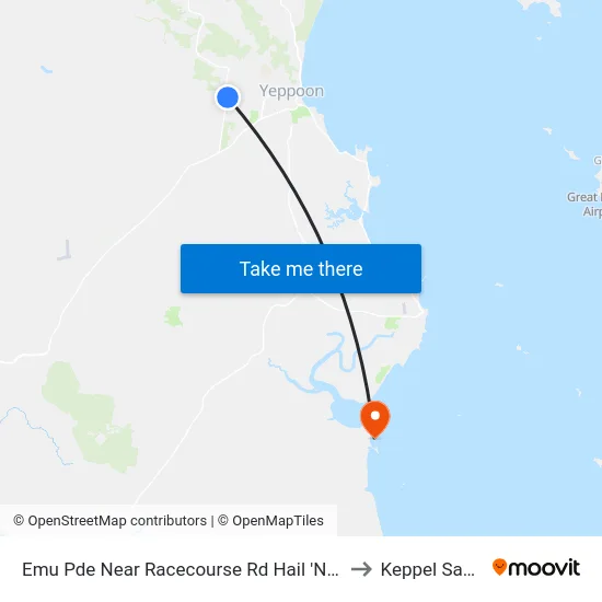 Emu Pde Near Racecourse Rd Hail 'N' Ride to Keppel Sands map