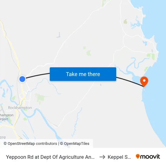 Yeppoon Rd at Dept Of Agriculture And Fisheries to Keppel Sands map