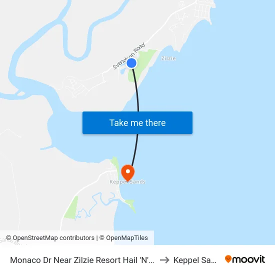 Monaco Dr Near Zilzie Resort Hail 'N' Ride to Keppel Sands map