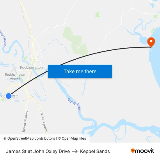 James St at John Oxley Drive to Keppel Sands map