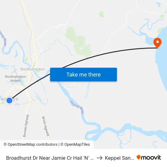 Broadhurst Dr Near Jamie Cr Hail 'N' Ride to Keppel Sands map