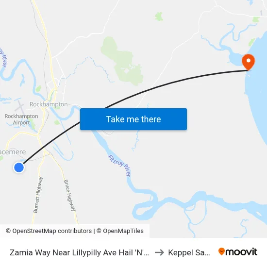 Zamia Way Near Lillypilly Ave Hail 'N' Ride to Keppel Sands map