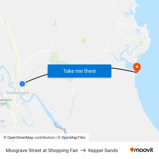 Musgrave Street at Shopping Fair to Keppel Sands map
