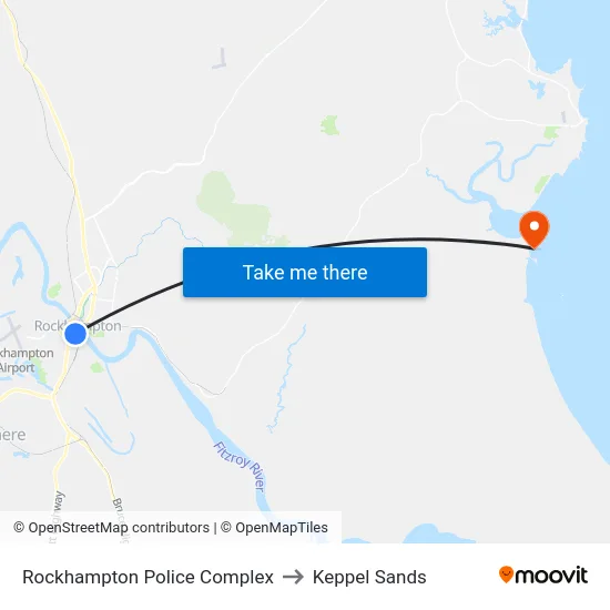 Rockhampton Police Complex to Keppel Sands map