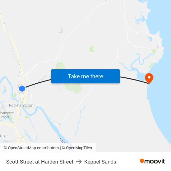 Scott Street at Harden Street to Keppel Sands map