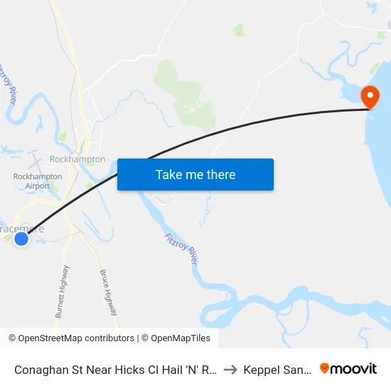 Conaghan St Near Hicks Cl Hail 'N' Ride to Keppel Sands map