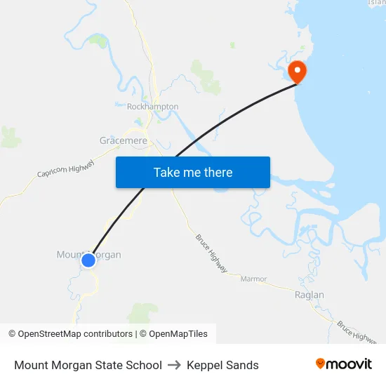 Mount Morgan State School to Keppel Sands map