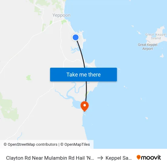 Clayton Rd Near Mulambin Rd Hail 'N' Ride to Keppel Sands map