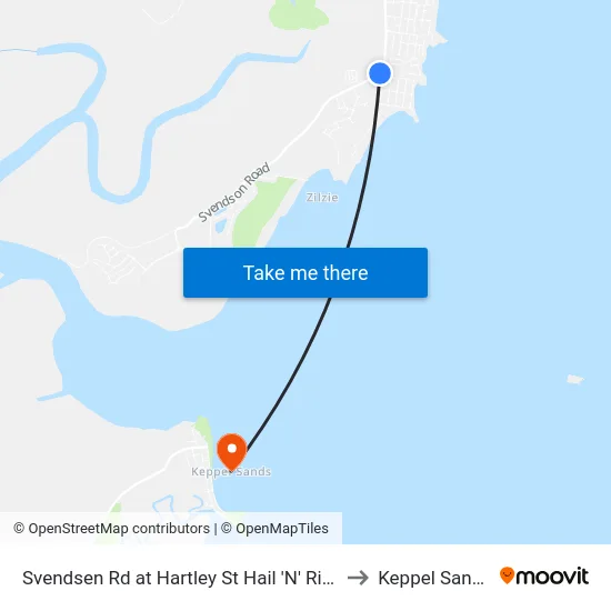 Svendsen Rd at Hartley St Hail 'N' Ride to Keppel Sands map