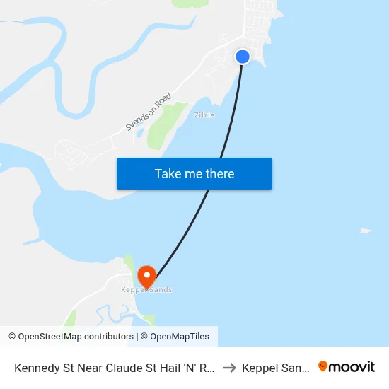 Kennedy St Near Claude St Hail 'N' Ride to Keppel Sands map