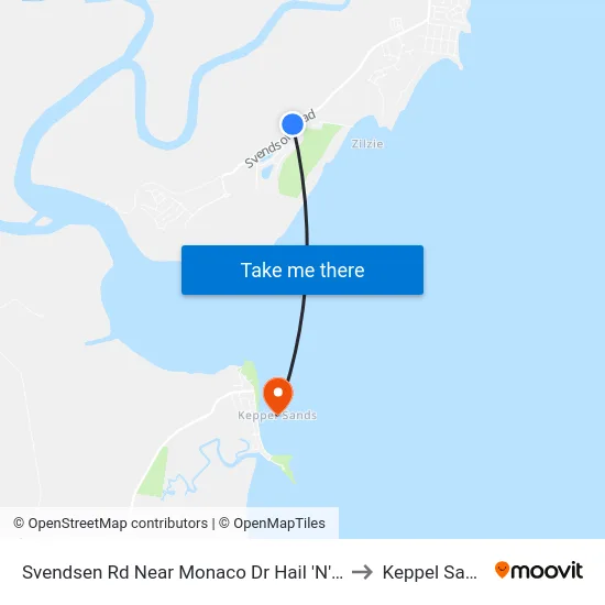 Svendsen Rd Near Monaco Dr Hail 'N' Ride to Keppel Sands map